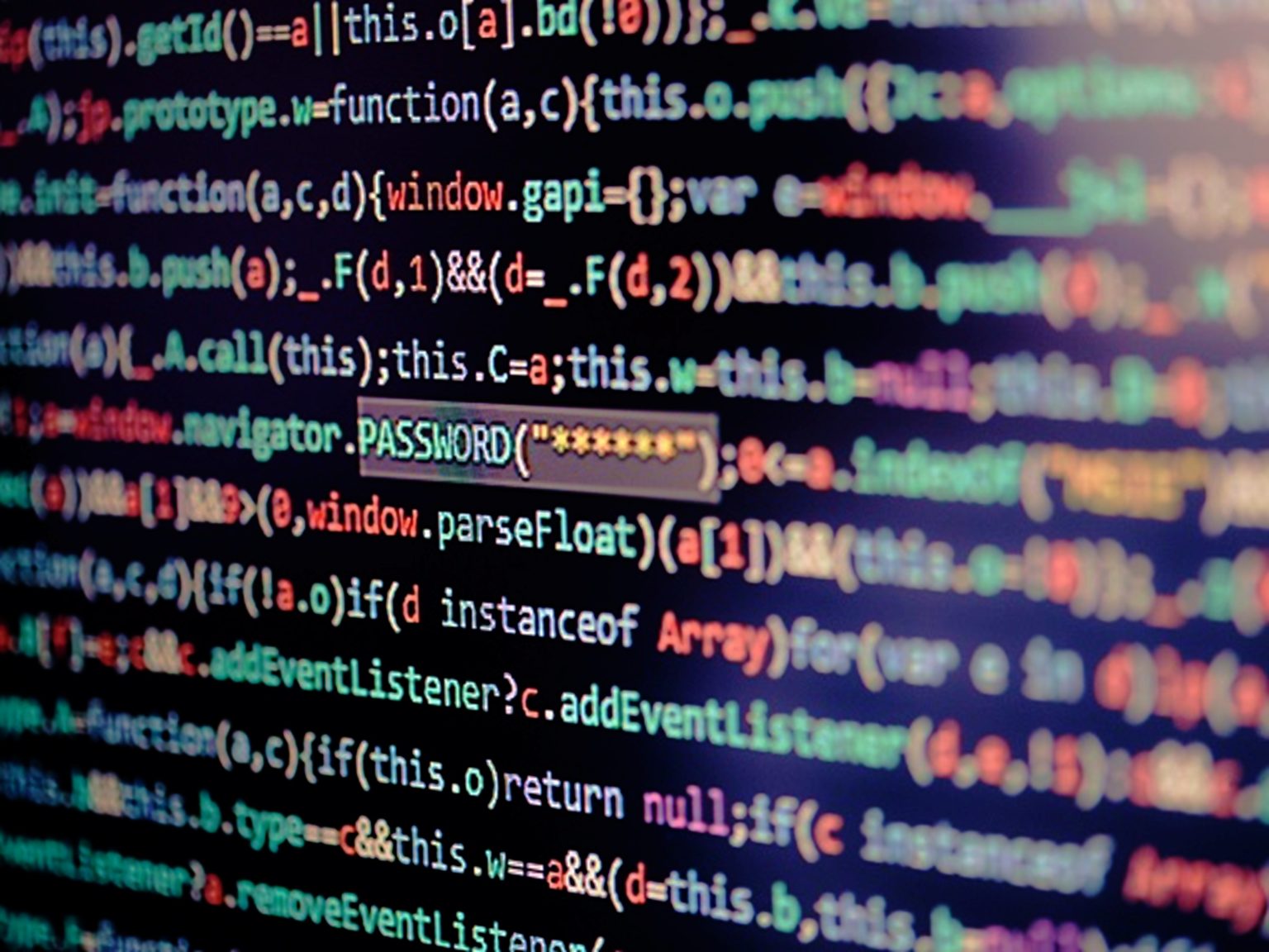 Computer screen displaying program code - RIIAL